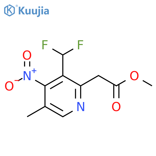 Methyl 3-(difluoromethyl)-5-methyl-4-nitropyridine-2-acetate structure