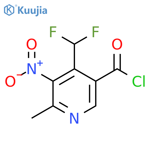 4-(Difluoromethyl)-2-methyl-3-nitropyridine-5-carbonyl chloride structure
