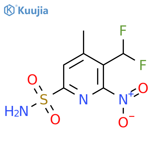 3-(Difluoromethyl)-4-methyl-2-nitropyridine-6-sulfonamide structure