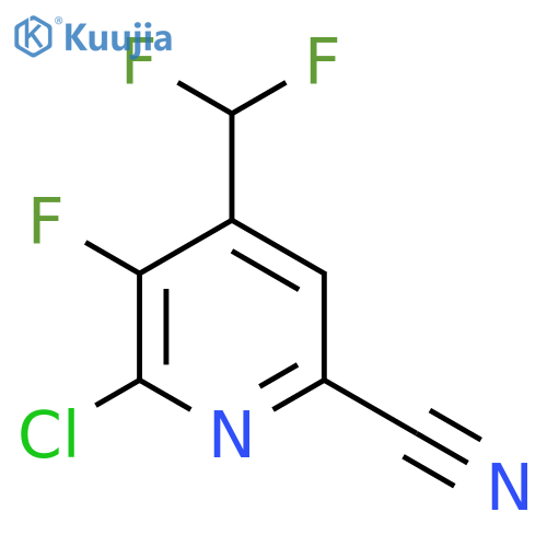 2-Chloro-6-cyano-4-(difluoromethyl)-3-fluoropyridine structure