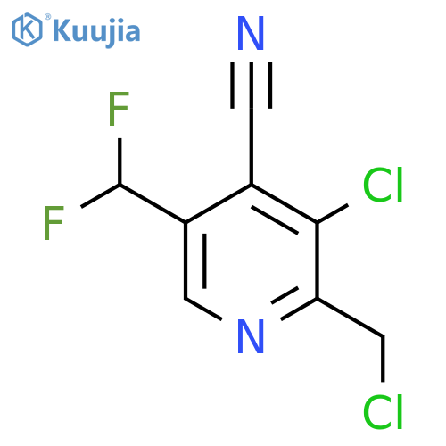 3-Chloro-2-(chloromethyl)-4-cyano-5-(difluoromethyl)pyridine structure