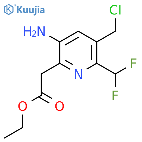 Ethyl 3-amino-5-(chloromethyl)-6-(difluoromethyl)pyridine-2-acetate structure