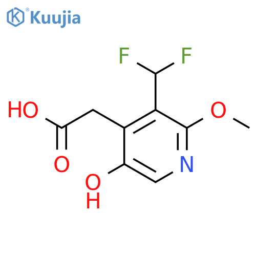 3-(Difluoromethyl)-5-hydroxy-2-methoxypyridine-4-acetic acid structure