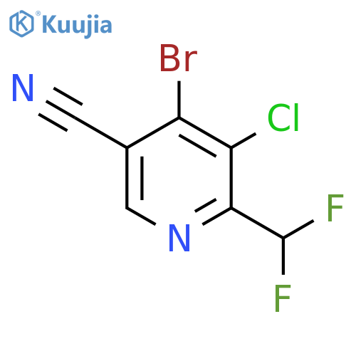 4-Bromo-3-chloro-5-cyano-2-(difluoromethyl)pyridine structure