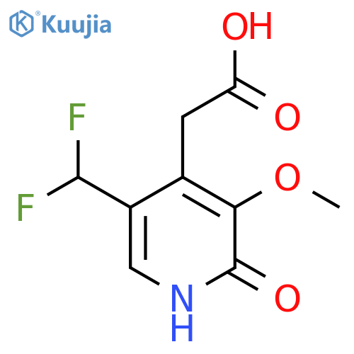 5-(Difluoromethyl)-2-hydroxy-3-methoxypyridine-4-acetic acid structure