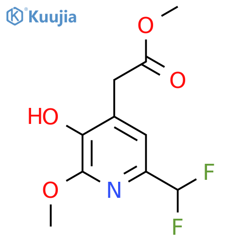 Methyl 6-(difluoromethyl)-3-hydroxy-2-methoxypyridine-4-acetate structure