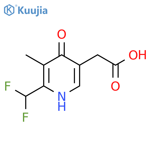 2-(Difluoromethyl)-4-hydroxy-3-methylpyridine-5-acetic acid structure