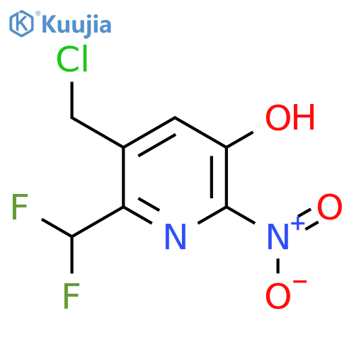 3-(Chloromethyl)-2-(difluoromethyl)-5-hydroxy-6-nitropyridine structure