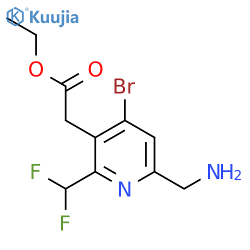 Ethyl 6-(aminomethyl)-4-bromo-2-(difluoromethyl)pyridine-3-acetate structure