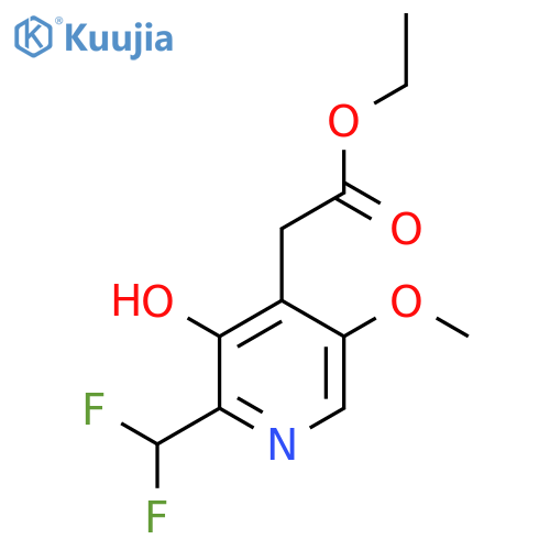 Ethyl 2-(difluoromethyl)-3-hydroxy-5-methoxypyridine-4-acetate structure