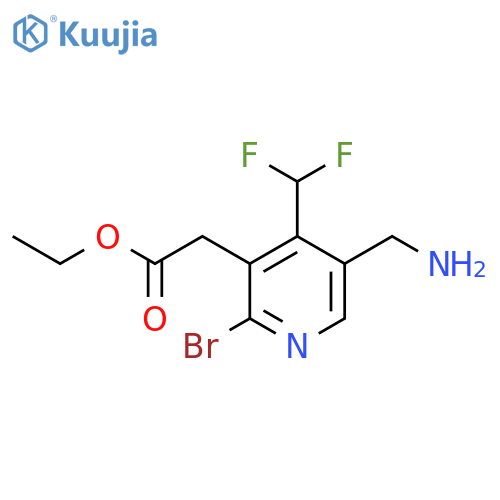 Ethyl 5-(aminomethyl)-2-bromo-4-(difluoromethyl)pyridine-3-acetate structure