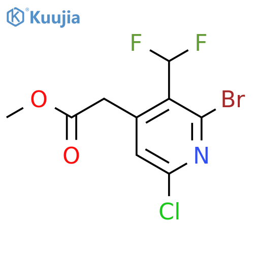 Methyl 2-bromo-6-chloro-3-(difluoromethyl)pyridine-4-acetate structure