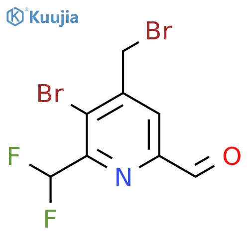 3-Bromo-4-(bromomethyl)-2-(difluoromethyl)pyridine-6-carboxaldehyde structure