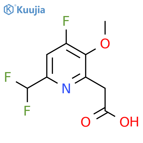 6-(Difluoromethyl)-4-fluoro-3-methoxypyridine-2-acetic acid structure