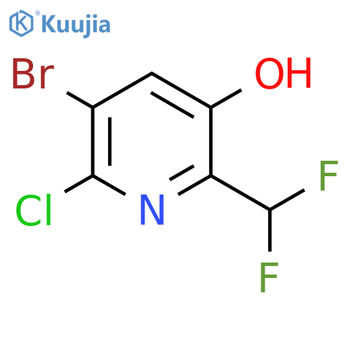 3-Bromo-2-chloro-6-(difluoromethyl)-5-hydroxypyridine structure