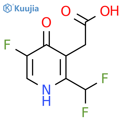 2-(Difluoromethyl)-5-fluoro-4-hydroxypyridine-3-acetic acid structure