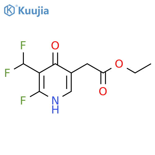 Ethyl 3-(difluoromethyl)-2-fluoro-4-hydroxypyridine-5-acetate structure