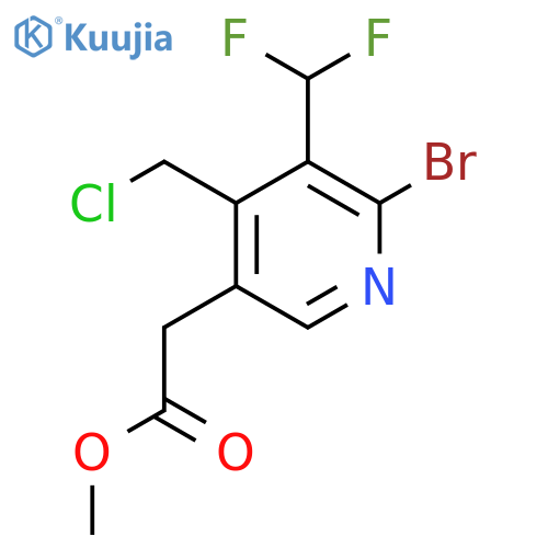 Methyl 2-bromo-4-(chloromethyl)-3-(difluoromethyl)pyridine-5-acetate structure