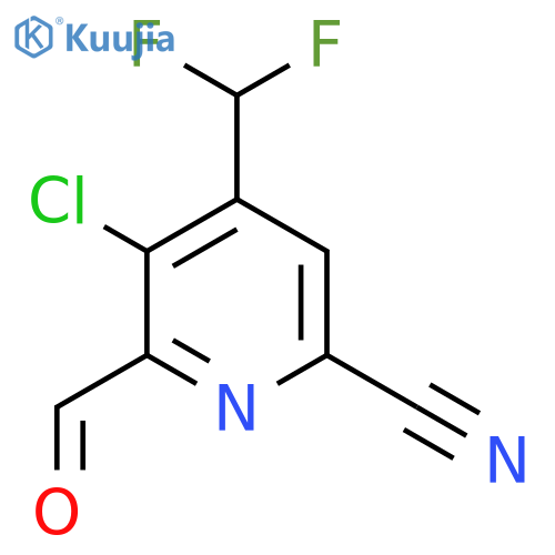 3-Chloro-6-cyano-4-(difluoromethyl)pyridine-2-carboxaldehyde structure