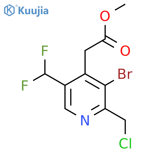 Methyl 3-bromo-2-(chloromethyl)-5-(difluoromethyl)pyridine-4-acetate structure
