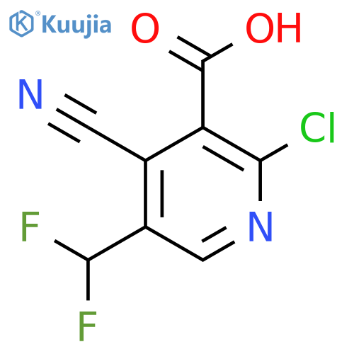 2-Chloro-4-cyano-5-(difluoromethyl)pyridine-3-carboxylic acid structure