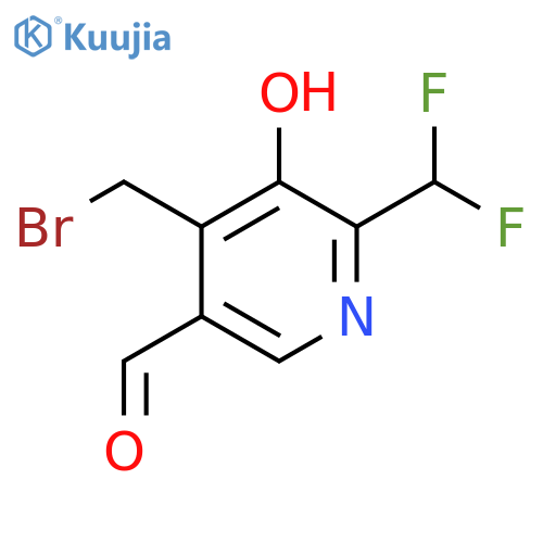 4-(Bromomethyl)-2-(difluoromethyl)-3-hydroxypyridine-5-carboxaldehyde structure