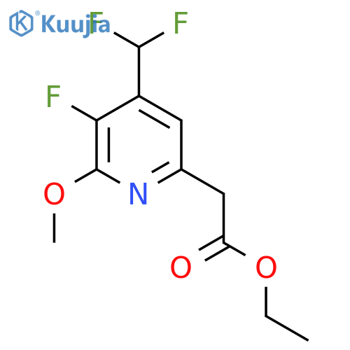 Ethyl 4-(difluoromethyl)-3-fluoro-2-methoxypyridine-6-acetate structure