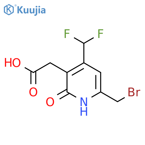 6-(Bromomethyl)-4-(difluoromethyl)-2-hydroxypyridine-3-acetic acid structure