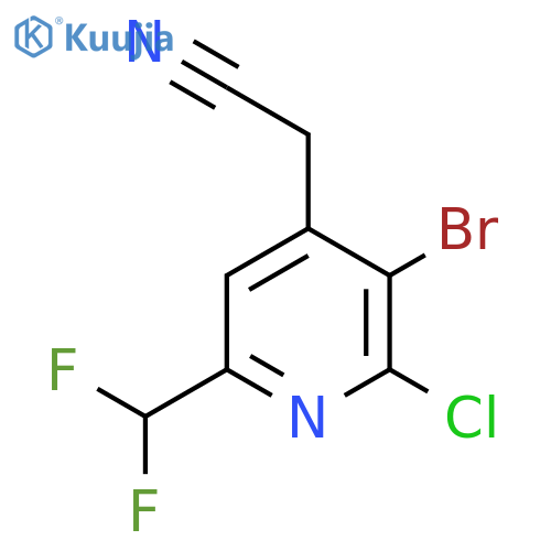 3-Bromo-2-chloro-6-(difluoromethyl)pyridine-4-acetonitrile structure