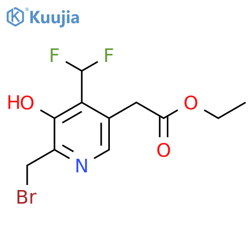 Ethyl 2-(bromomethyl)-4-(difluoromethyl)-3-hydroxypyridine-5-acetate structure