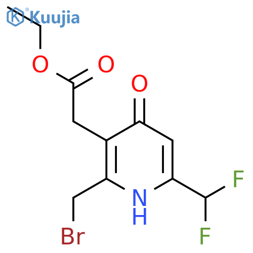 Ethyl 2-(bromomethyl)-6-(difluoromethyl)-4-hydroxypyridine-3-acetate structure