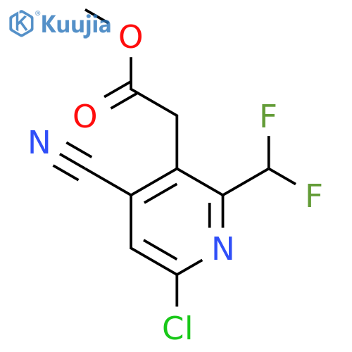 Methyl 6-chloro-4-cyano-2-(difluoromethyl)pyridine-3-acetate structure