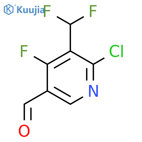 2-Chloro-3-(difluoromethyl)-4-fluoropyridine-5-carboxaldehyde structure