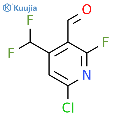 6-Chloro-4-(difluoromethyl)-2-fluoropyridine-3-carboxaldehyde structure