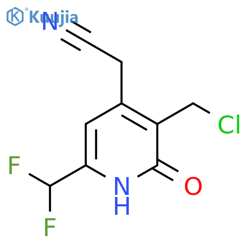 3-(Chloromethyl)-6-(difluoromethyl)-2-hydroxypyridine-4-acetonitrile structure