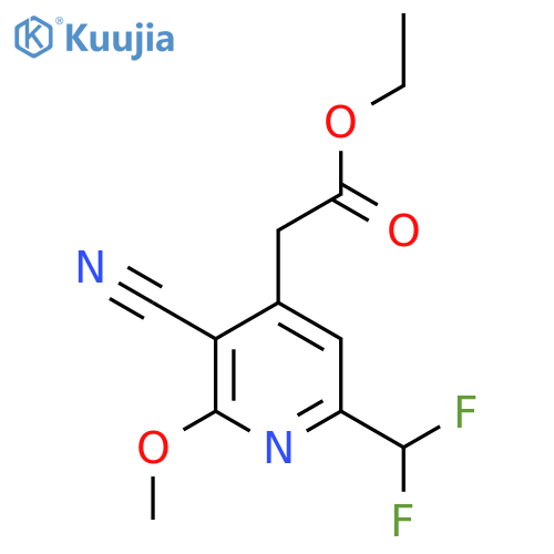 Ethyl 3-cyano-6-(difluoromethyl)-2-methoxypyridine-4-acetate structure