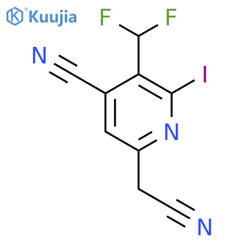 4-Cyano-3-(difluoromethyl)-2-iodopyridine-6-acetonitrile structure