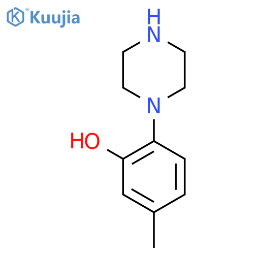 5-Methyl-2-(piperazin-1-yl)phenol structure