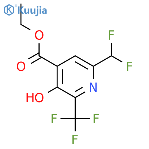 Ethyl 6-(difluoromethyl)-3-hydroxy-2-(trifluoromethyl)pyridine-4-carboxylate structure