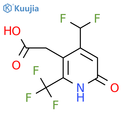 4-(Difluoromethyl)-6-hydroxy-2-(trifluoromethyl)pyridine-3-acetic acid structure
