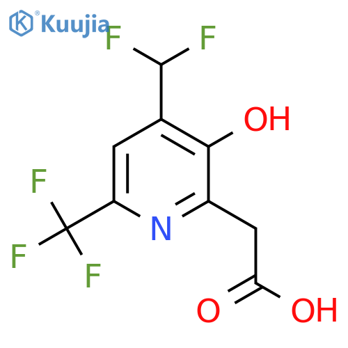 4-(Difluoromethyl)-3-hydroxy-6-(trifluoromethyl)pyridine-2-acetic acid structure