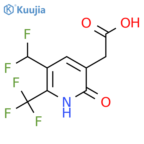 3-(Difluoromethyl)-6-hydroxy-2-(trifluoromethyl)pyridine-5-acetic acid structure