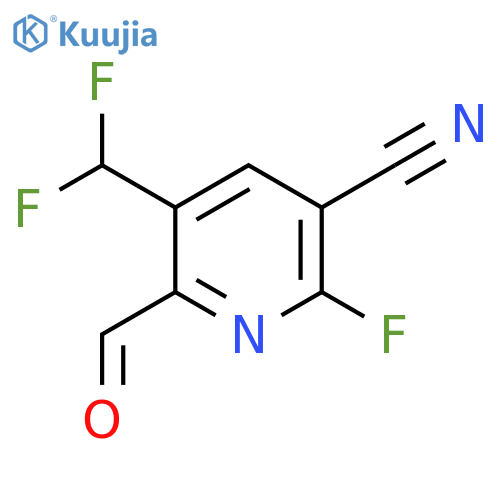 3-Cyano-5-(difluoromethyl)-2-fluoropyridine-6-carboxaldehyde structure