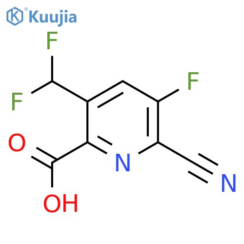 2-Cyano-5-(difluoromethyl)-3-fluoropyridine-6-carboxylic acid structure