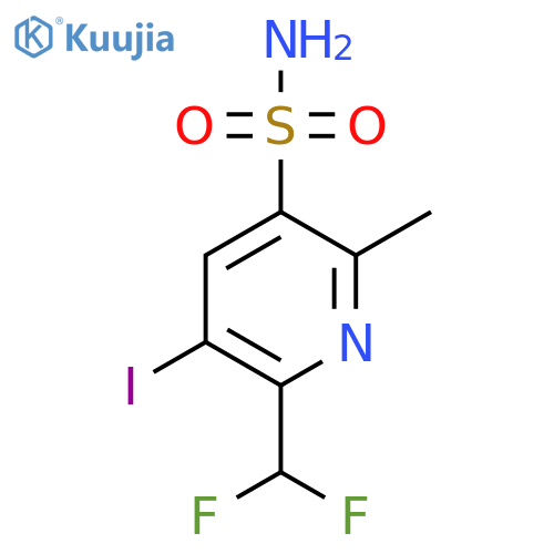 2-(Difluoromethyl)-3-iodo-6-methylpyridine-5-sulfonamide structure