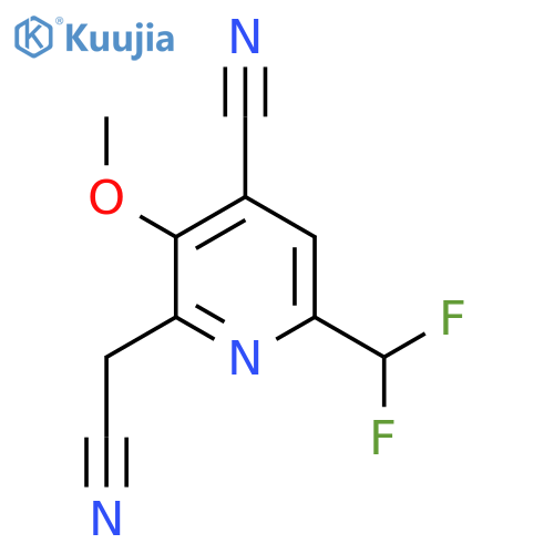 4-Cyano-6-(difluoromethyl)-3-methoxypyridine-2-acetonitrile structure
