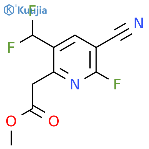 Methyl 3-cyano-5-(difluoromethyl)-2-fluoropyridine-6-acetate structure