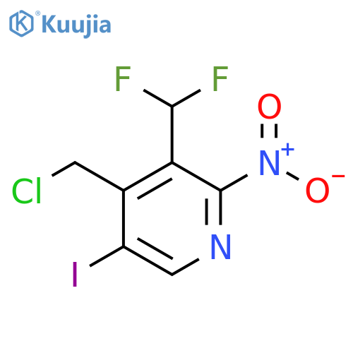 4-(Chloromethyl)-3-(difluoromethyl)-5-iodo-2-nitropyridine structure