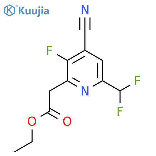 Ethyl 4-cyano-6-(difluoromethyl)-3-fluoropyridine-2-acetate structure