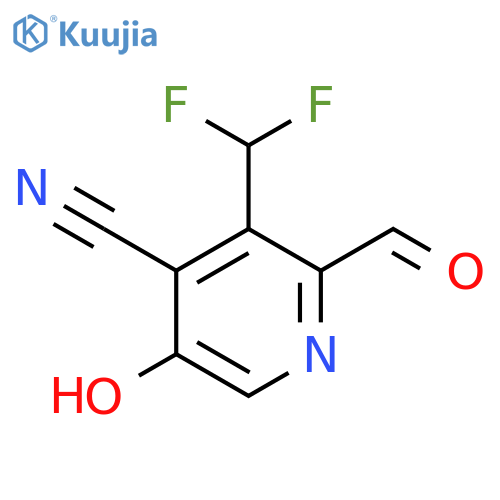 4-Cyano-3-(difluoromethyl)-5-hydroxypyridine-2-carboxaldehyde structure
